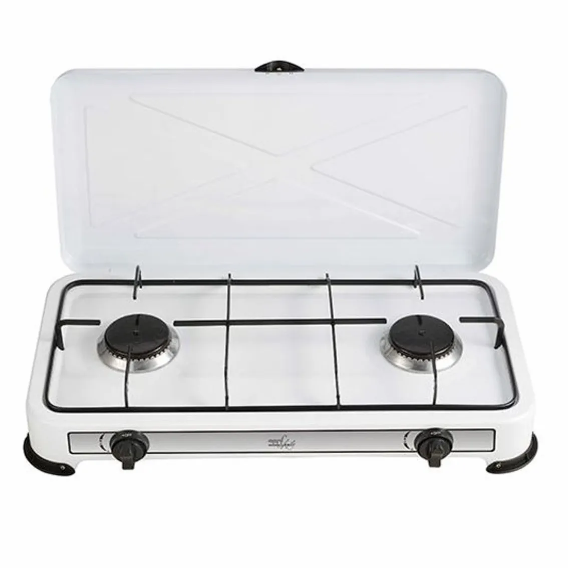 118360111 FORNELLO A GAS DA CAMPEGGIO 2 FUOCHI MINERVA 2 BIANCO MELCHIONI