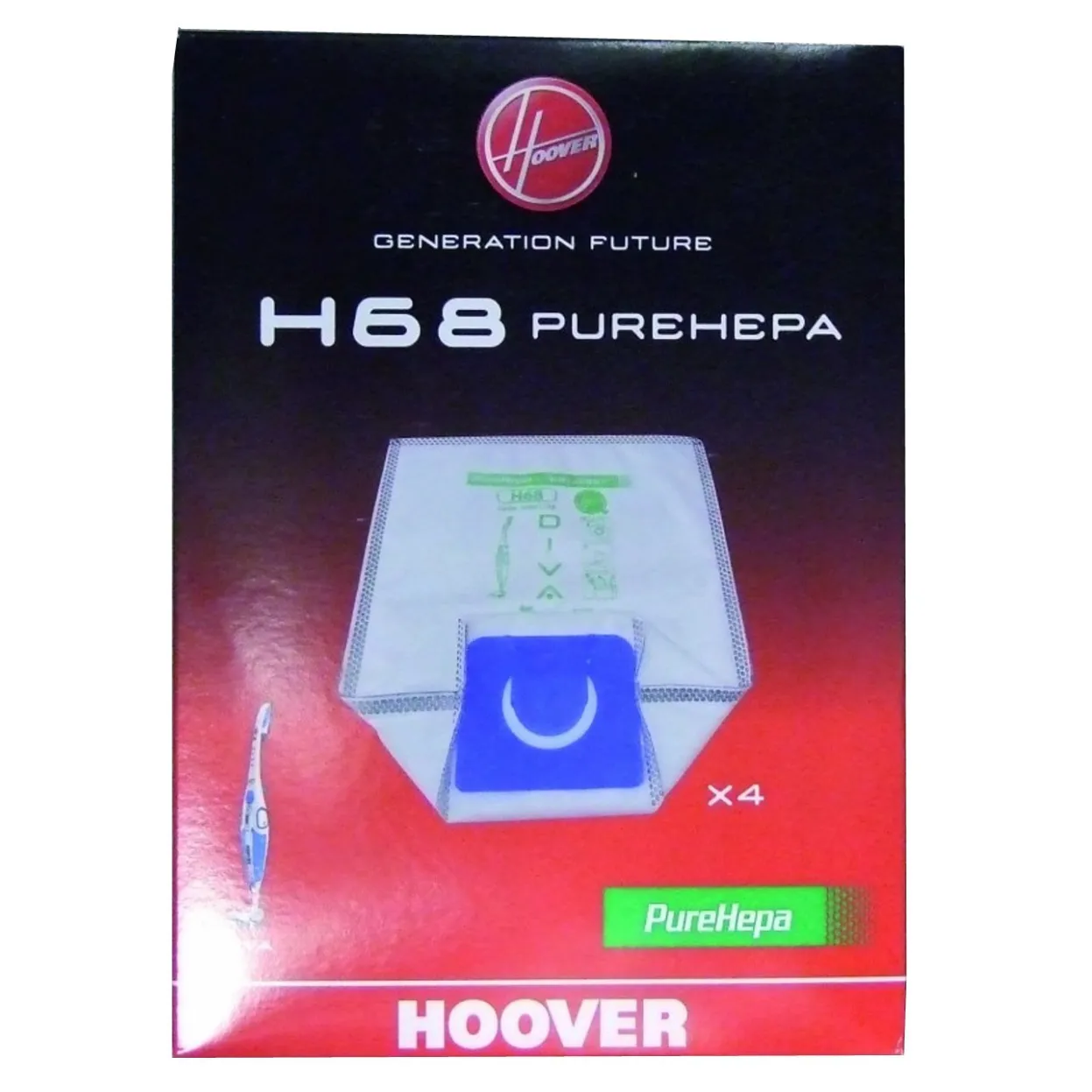 4pz SACCHETTI SCOPA ASPIRAPOLVERE HOOVER DIVA GREEN RAY ORIGINALI