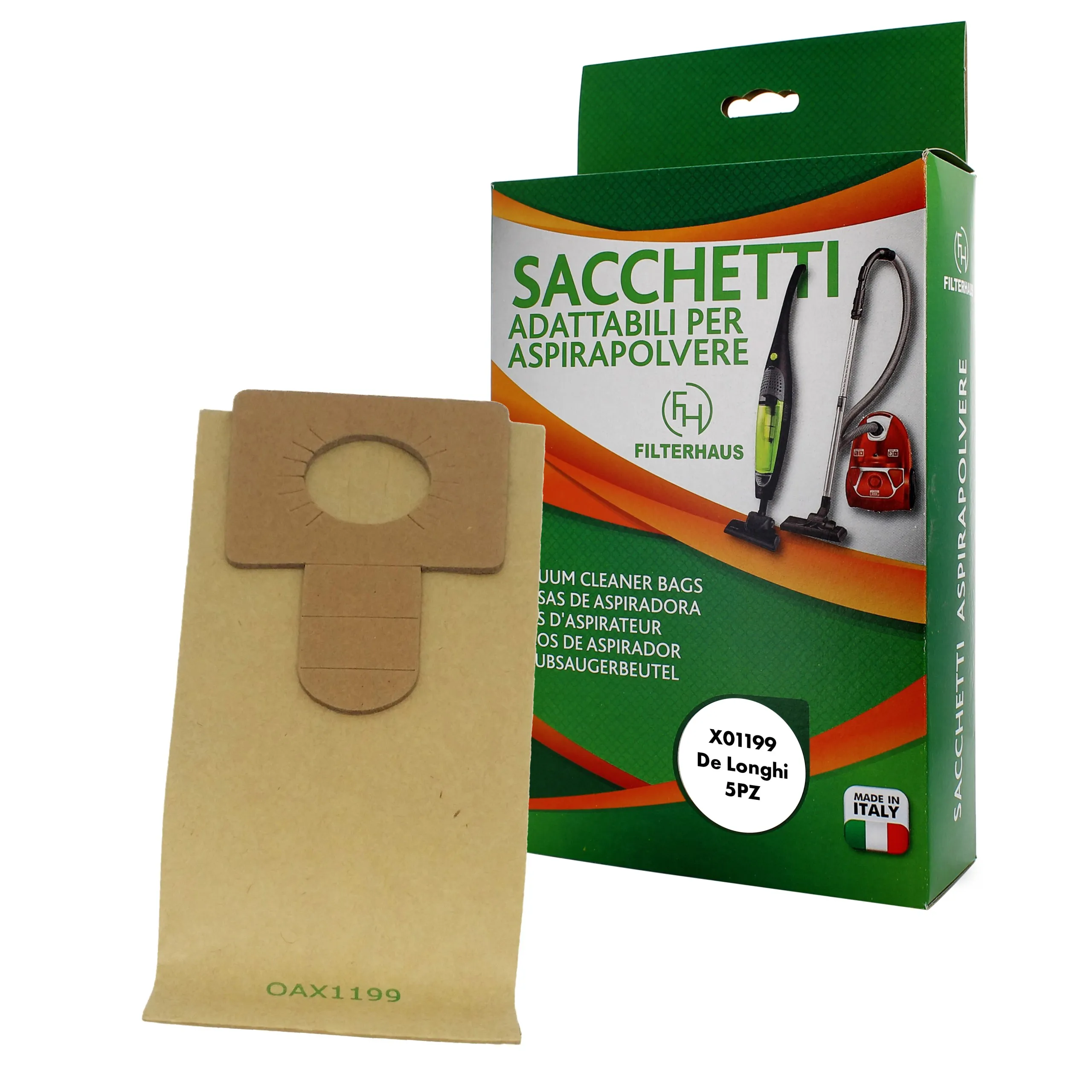5PZ Sacchetti Carta Scopa Colombina De longhi vecchia serie