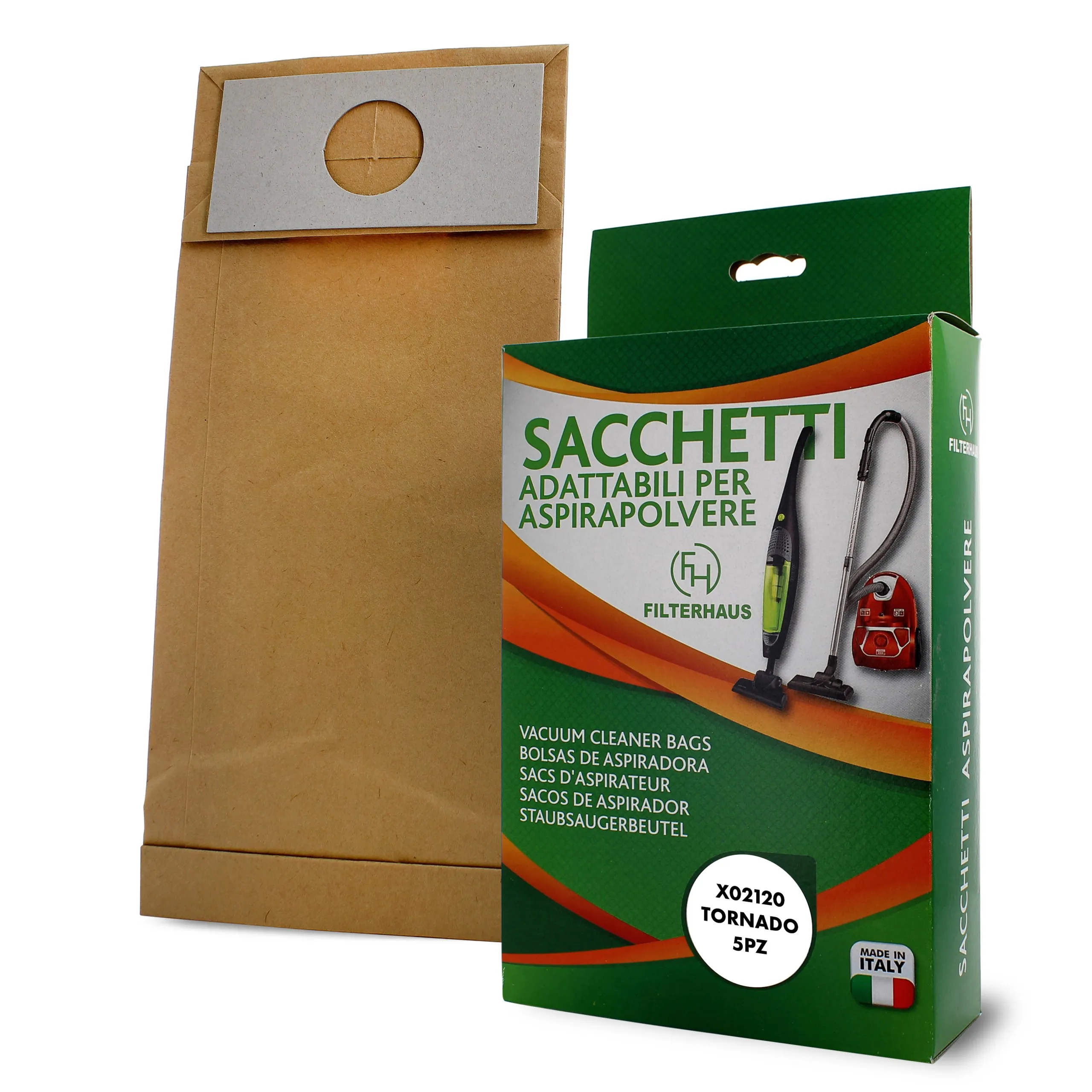 5PZ SACCHETTI IN CARTA SCOPA ASPIRAPOLVERE TORNADO MAGIC ONE