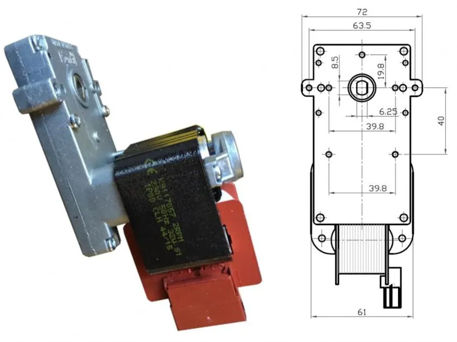 MOTORIDUTTORE STUFA A PELLET EDIL KAMIN KENTA K9117057 - PACCO 40mm perno 8,5mm