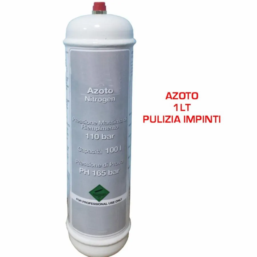 BOMBOLA DI AZOTO DA 1LT - 110 BAR PULIZIA IMPIANTI CONDIZIONAMENTO