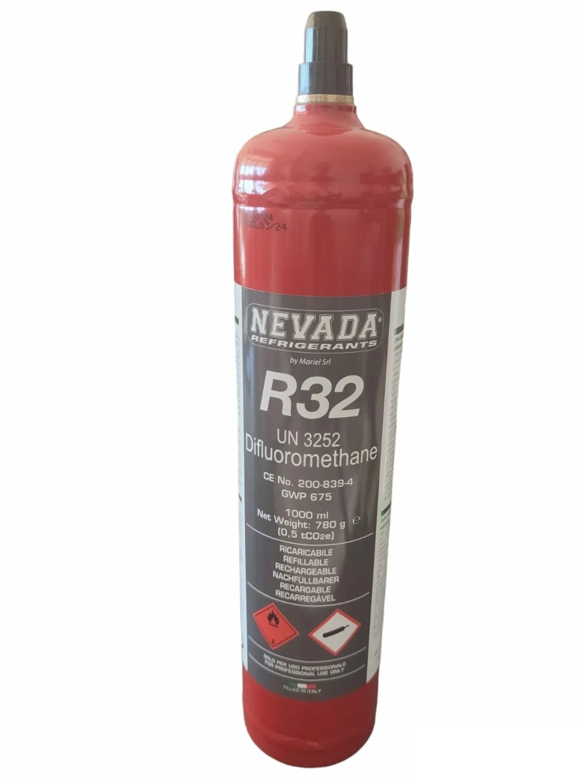 BOMBOLETTA FREON GAS REFRIGERANTE CLIMATIZZATORE R32 800gr 1lt MADE IN ITALY
