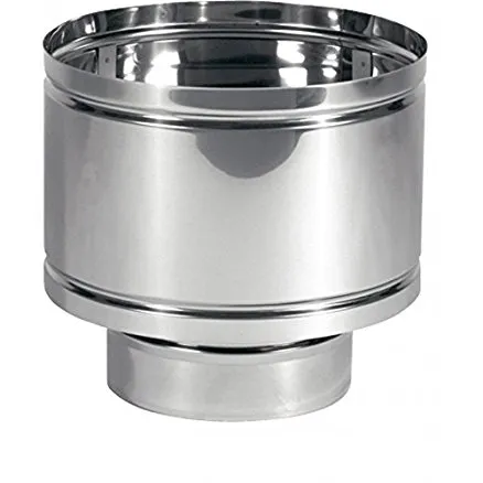 CANNA FUMARIA CAPPELLO ANTIVENTO - STUFA A LEGNA - DIAMETRO 120 INOX