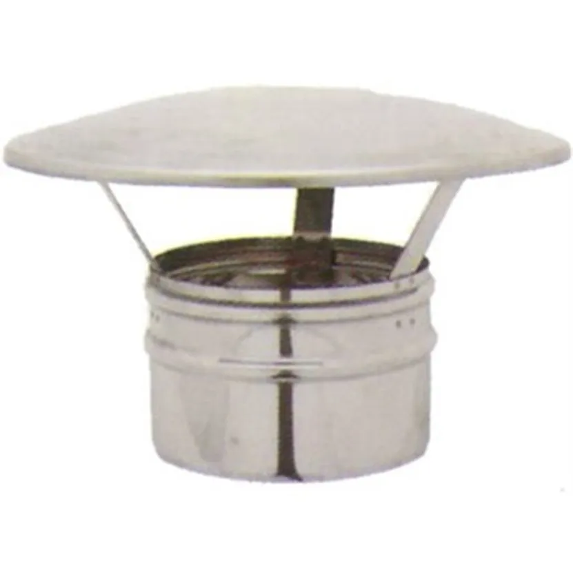 CANNA FUMARIA CAPPELLO PARAPIOGGIA CINESE INOX AISI304L DIAM.80mm STUFA PELLET