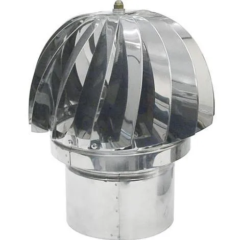 CANNA FUMARIA TESTA RADIANTE BASE TONDA DIAMETRO 130MM LINEA LEGNA INOX