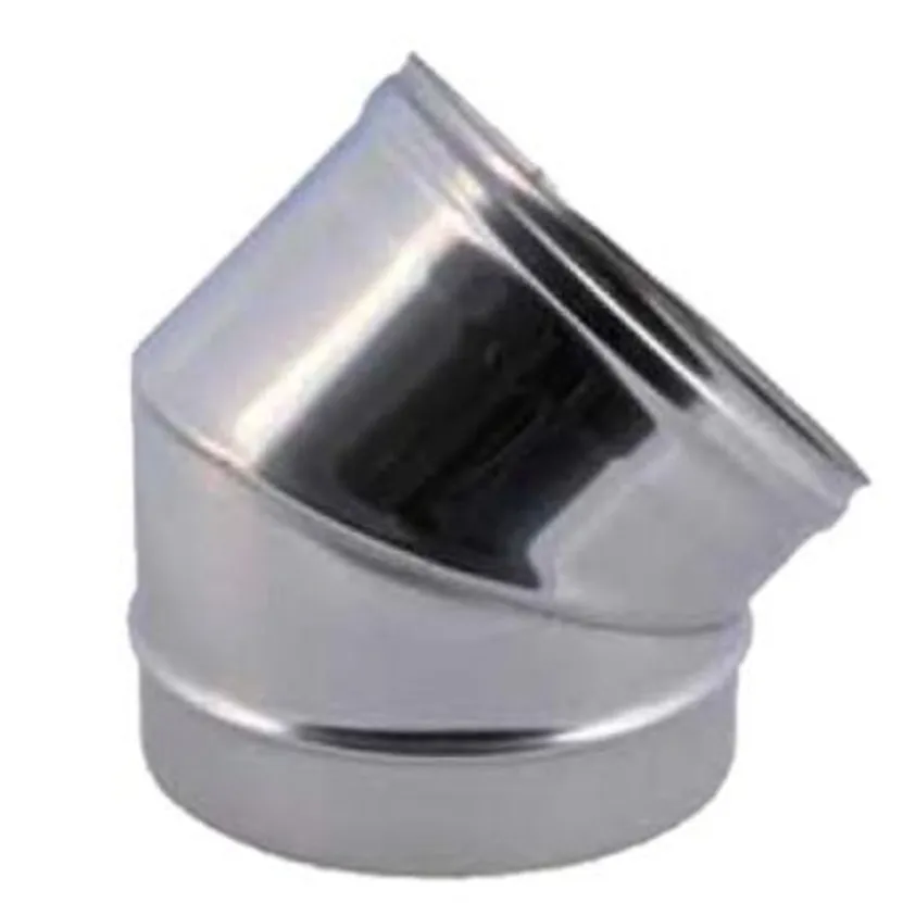 CANNA FUMARIA TUBO FUMI CURVATO CURVA 45 INOX AISI304 - 80mm STUFA A Pellet