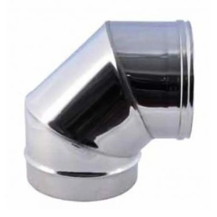 CANNA FUMARIA TUBO FUMI CURVATO CURVA 90 INOX AISI304 80mm STUFA Pellet