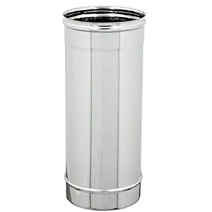 CANNA FUMARIA TUBO FUMI LINEARE 1000mm D.80mm INOX AISI304 STUFA PELLET