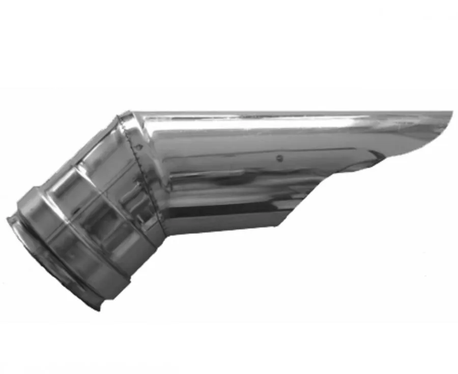 CANNA FUMARIA TUBO TERMINALE FINALE A 45 INOX D.80MM STUFA A PELLET