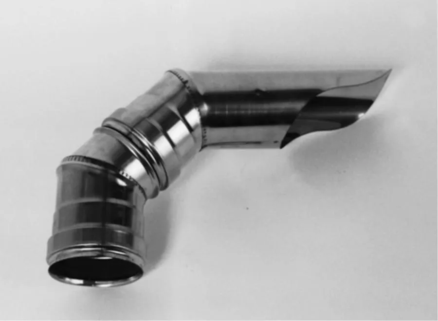 CANNA FUMARIA TUBO TERMINALE FINALE CON CURVA 90 INOX STUFA A PELLET