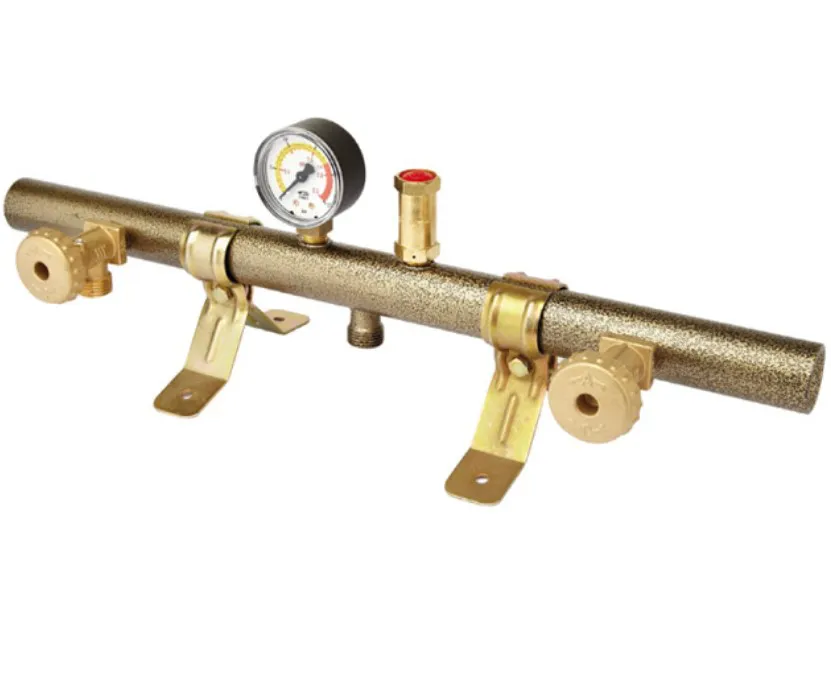 CENTRALINA GAS RUBINETTI 2 VIE CON TUBI DI TRAVASO BOMBOLE GPL CON MANOMETRO