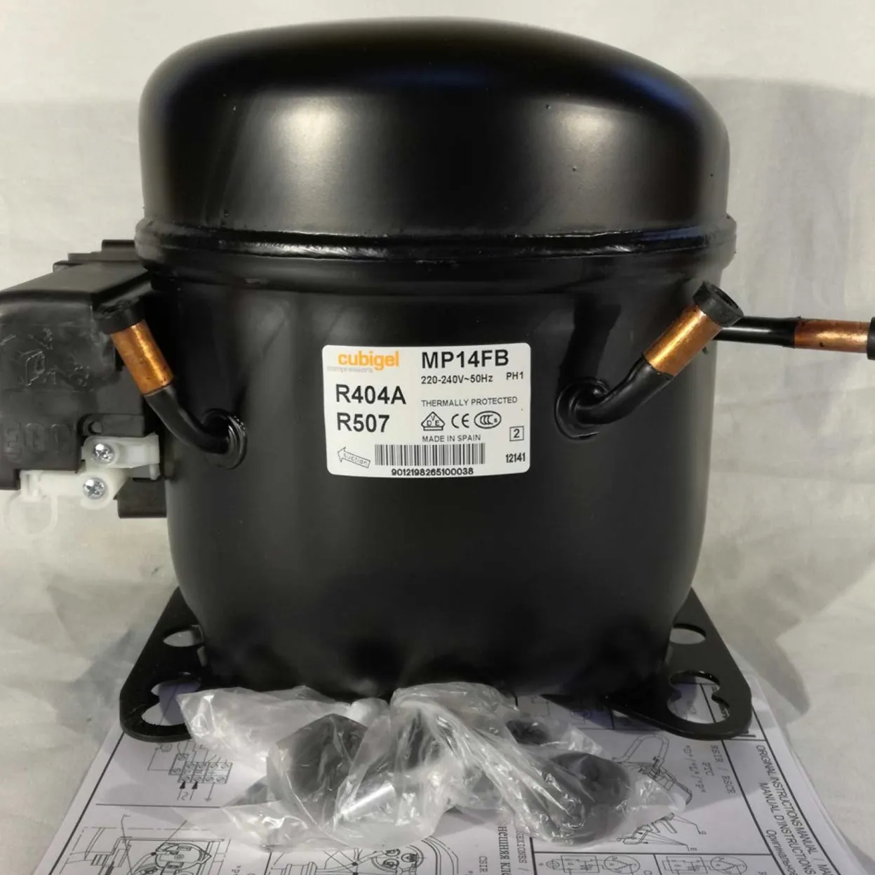 COMPRESSORE MP14FB CUBIGEL 14,17CC LBP 1/2HP BANCHI FRIGORIFERI NT2168GK R404