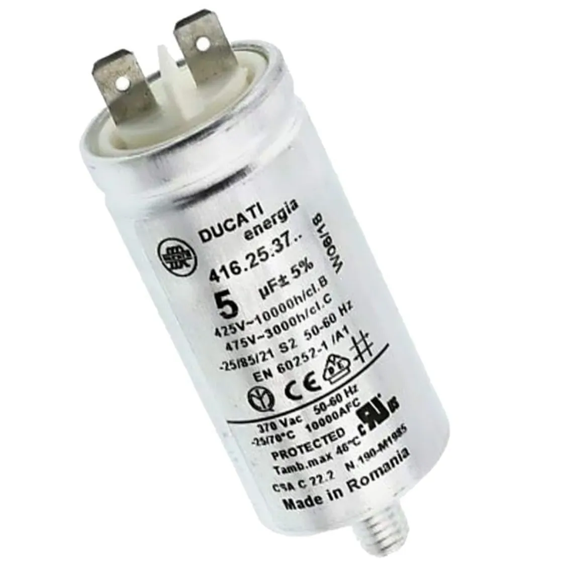 CONDENSATORE DUCATI 5MF 5,0UF-475V FASTON 6,3MM ASCIUGATRICE