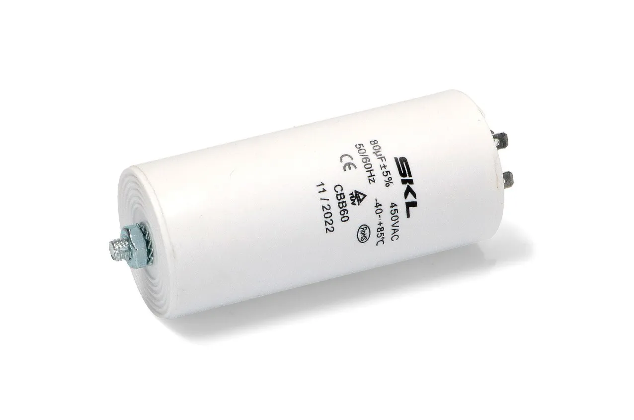 CONDENSATORE SPUNTO 80MF UNIVERSALE VARI USI Diametro 55MM altezza 120mm