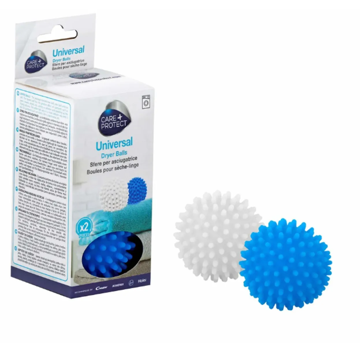 CONF 2PZ CARE   PROTECT PALLINE PER ASCIUGATRICE UNIVERSALI AMMORBIDENTI FACILE 
