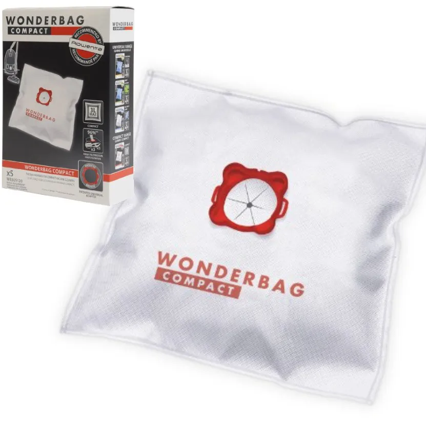 Conf.5PZ SACCHETTI WONDERBAG ORIGINALI ROWENTA COMPACTEO POWERSPACE RO5253