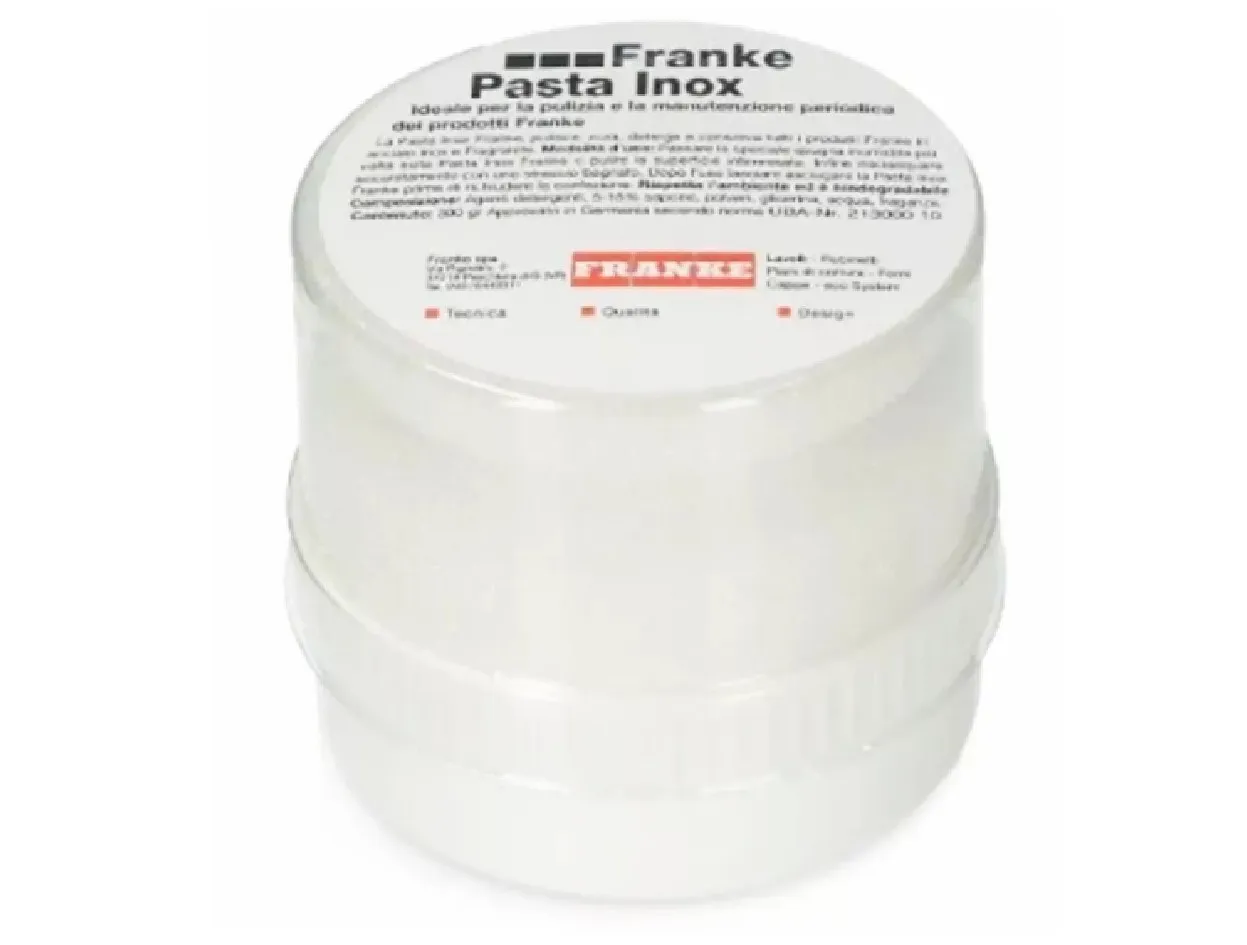 CREMA PASTA SPUGNA PULIZIA LAVELLI PIANI COTTURA ACCIAIO INOX E FRAGRANITE 300GR