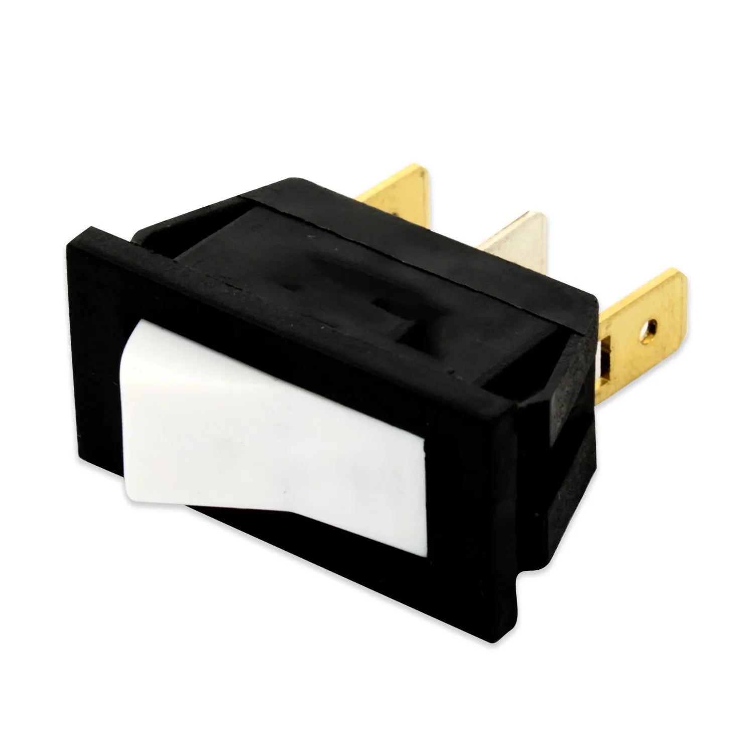 DEVIATORE UNIPOLARE 10A DIMENSIONI 12X27 3 CONTATTI BIANCO CORPO NERO