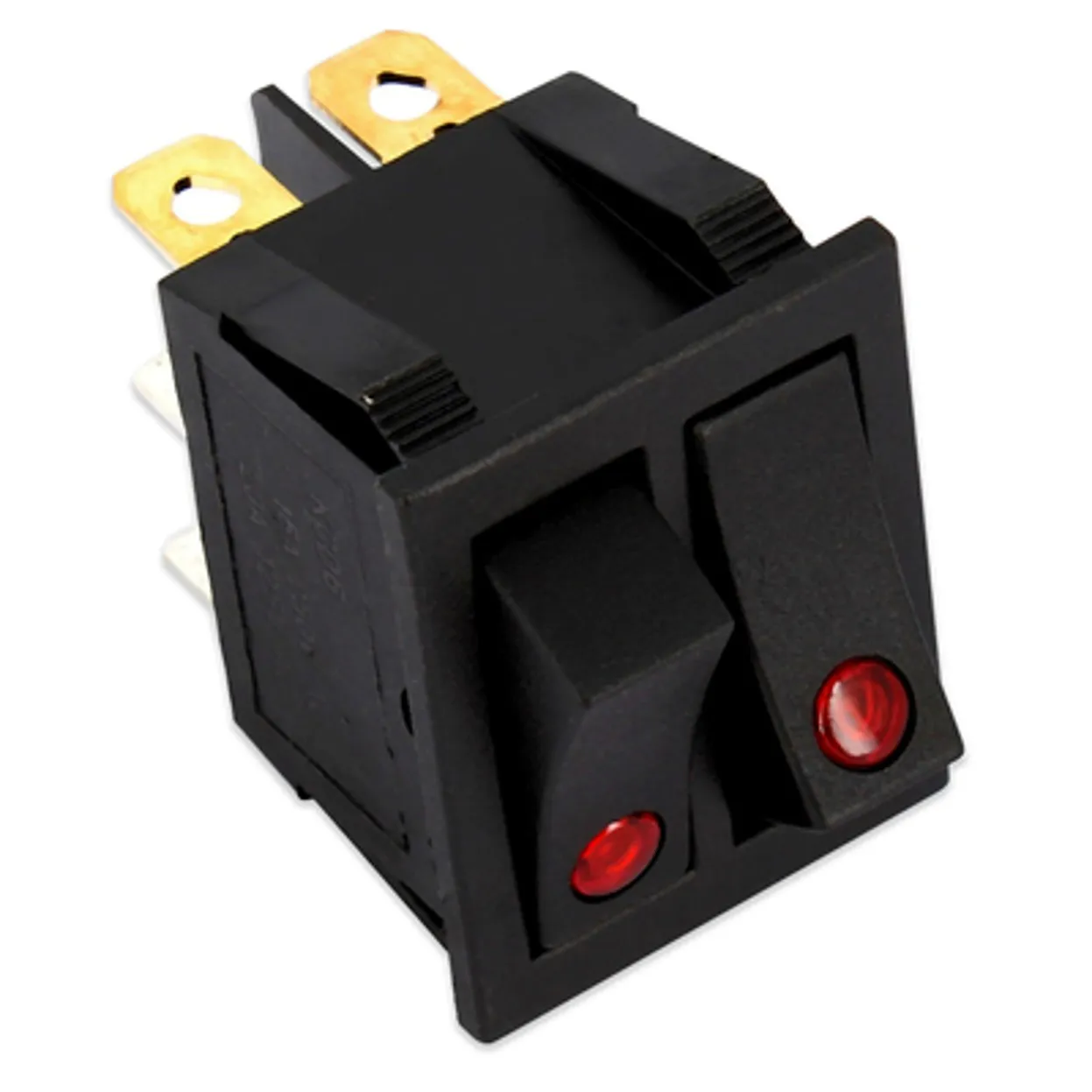 DOPPIO INTERRUTTORE LED ROSSO LUMINOSO 0-1 6C BISTECCHIERE E VARI USI UNIVERSALE