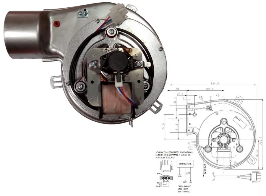 ESTRATTORE DI FUMI 35W PL21 80mm Stufa a Pellet Nordica Montegrappa SIDEROS