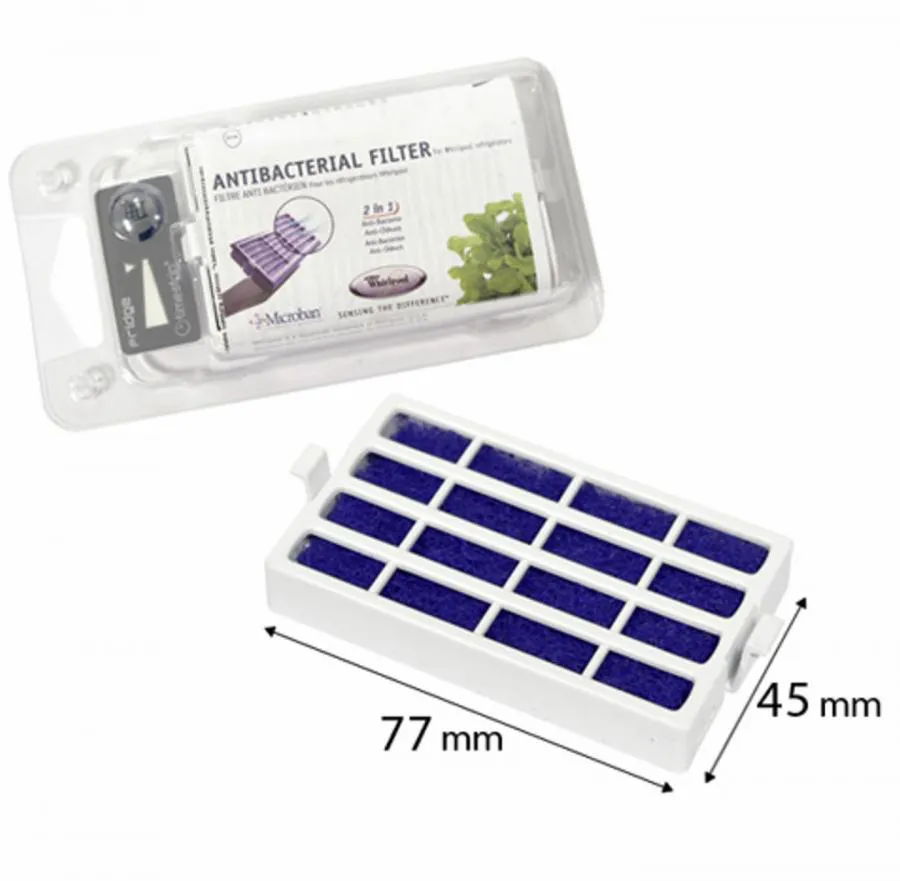 FILTRO ANTIBATTERICO FRIGORIFERO FRIGO Whirlpool originale 77x45mm