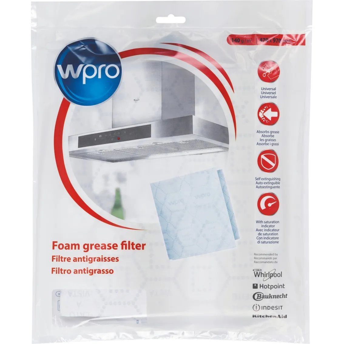 FILTRO ANTIGRASSO CAPPA UNIVERSALE FABER WHIRLPOOL ELICA 47X97 SATURAZIONE