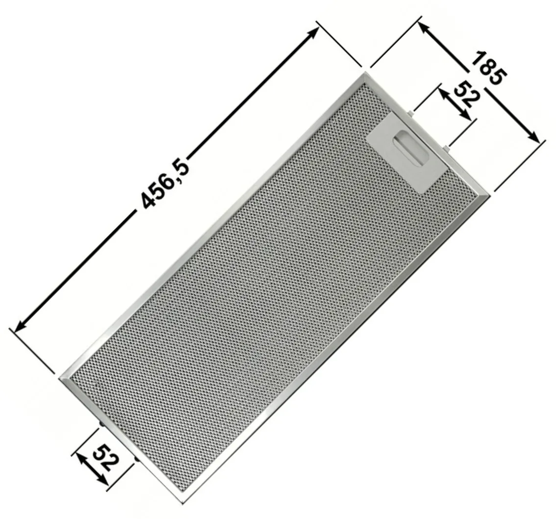 FILTRO CAPPA ALLUMINIO Antigrasso ELICA 185 X 456,5 mm x 9mm GRI0025433A GFA