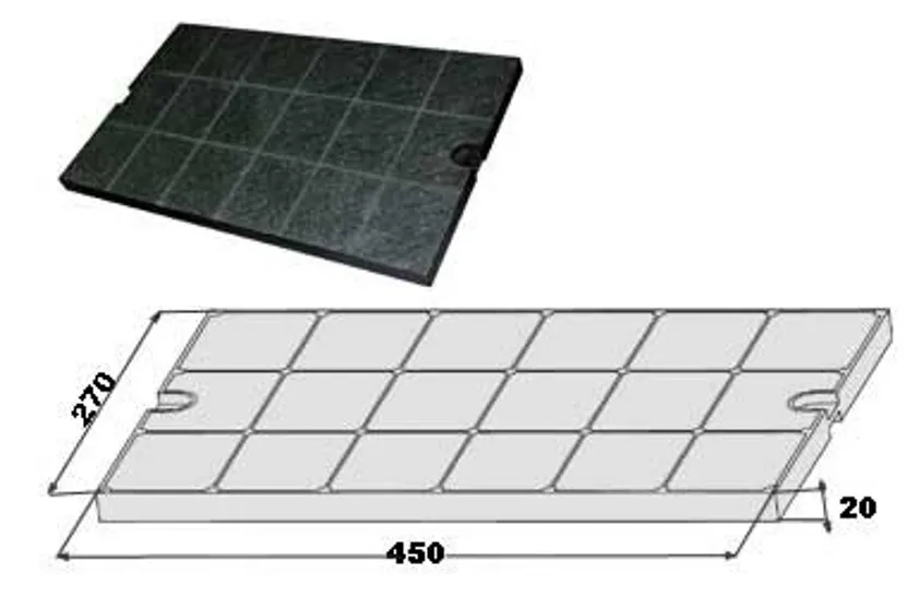 FILTRO IN CARBONE CAPPA FABER 45 X 27 EGYZIA PRISMA MAGNUM