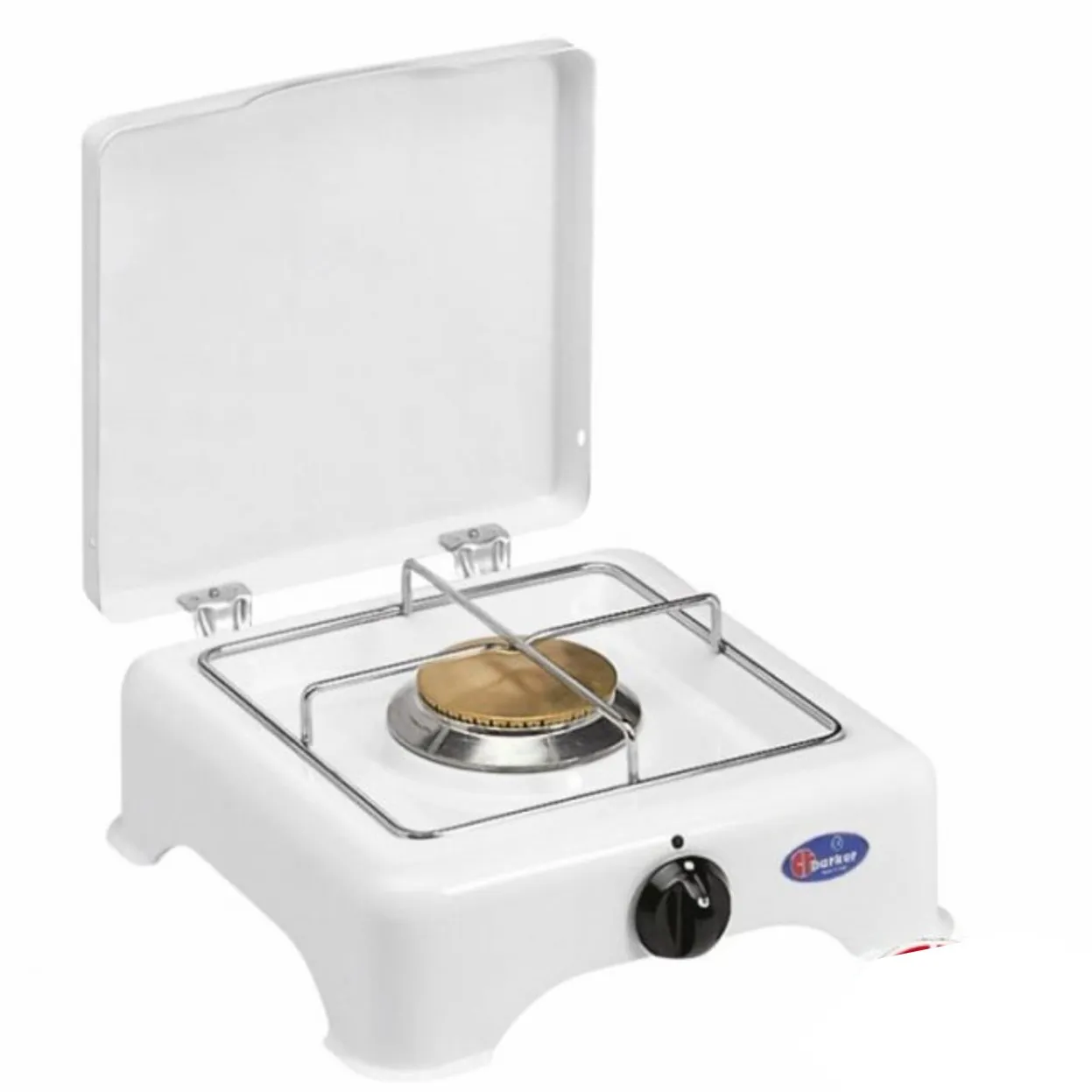 Fornello a gas 1 fuoco, griglia in acciaio cromato. cm 29x29x12 parker GPL