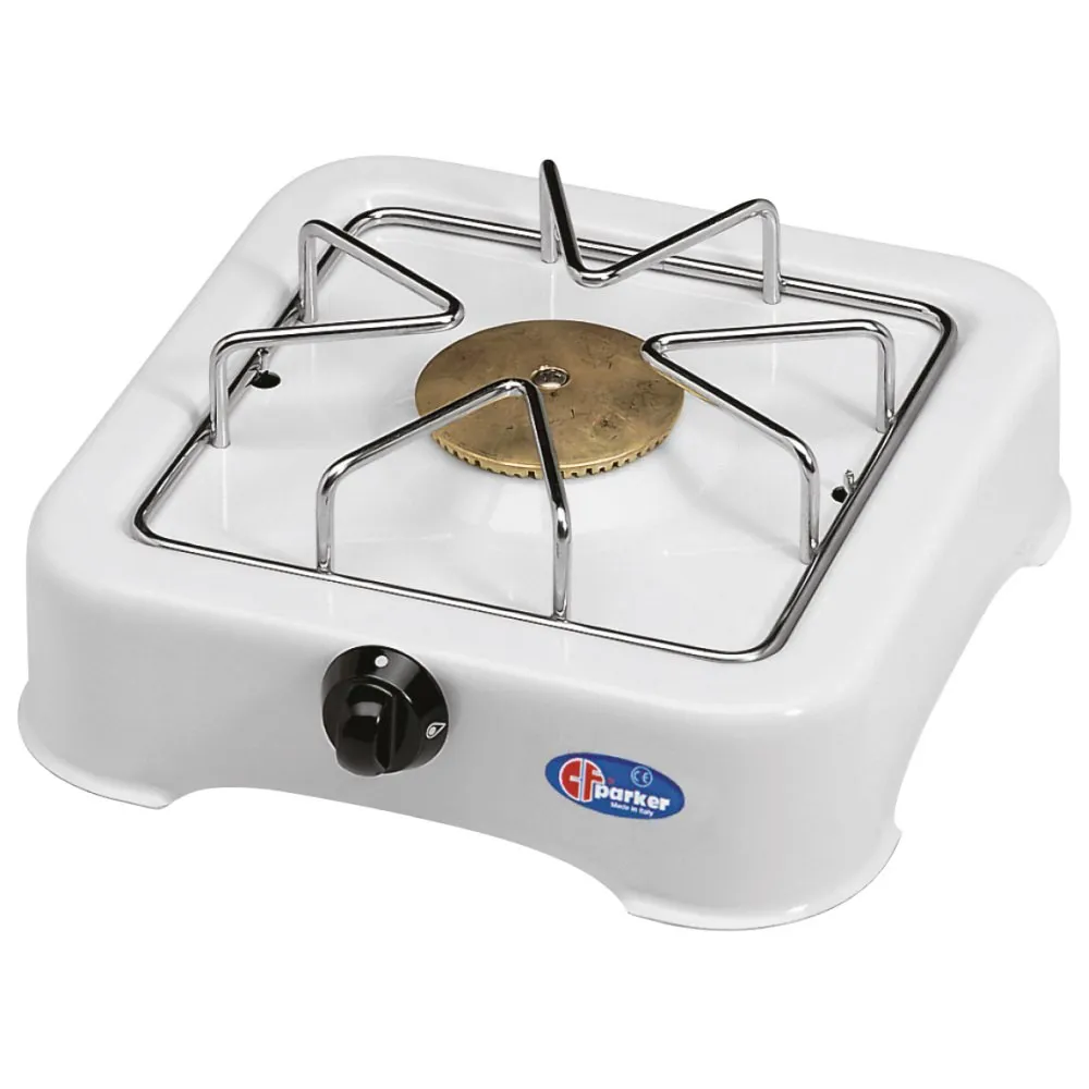 Fornello a gas 1 fuoco, spartifiamma in ottone cm 23,5x23,5x6 parker