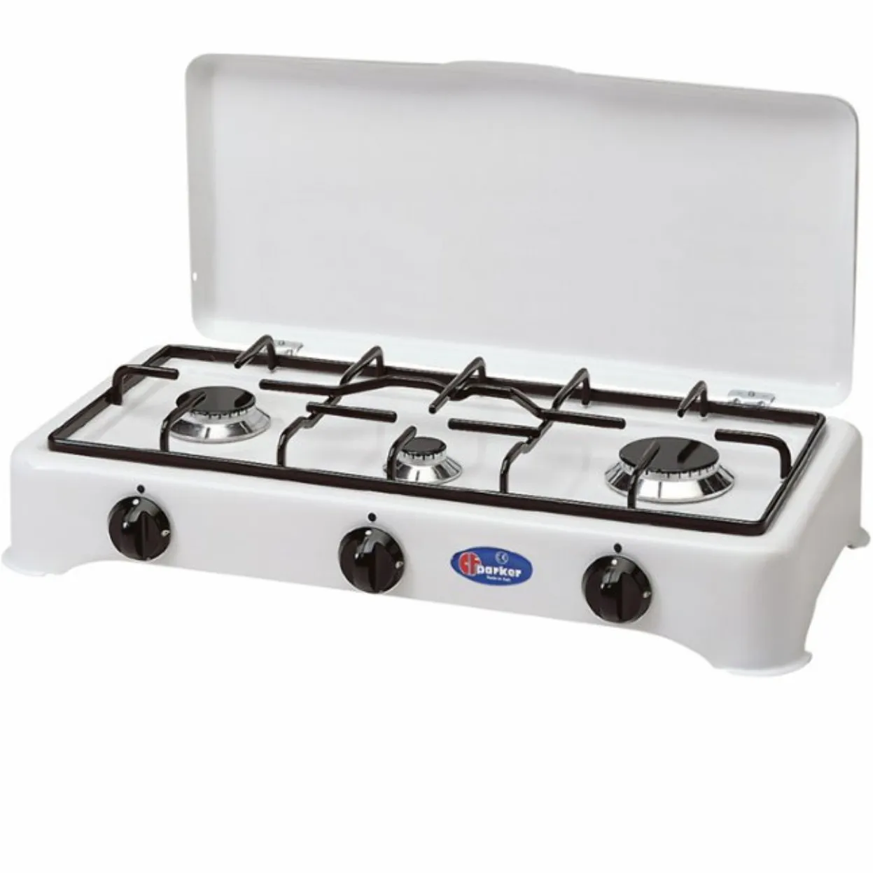 Fornello a gas 3 fuochi, GRIGLIA PIATTINA cm 58,5x27,5x12,5 PARKER GPL