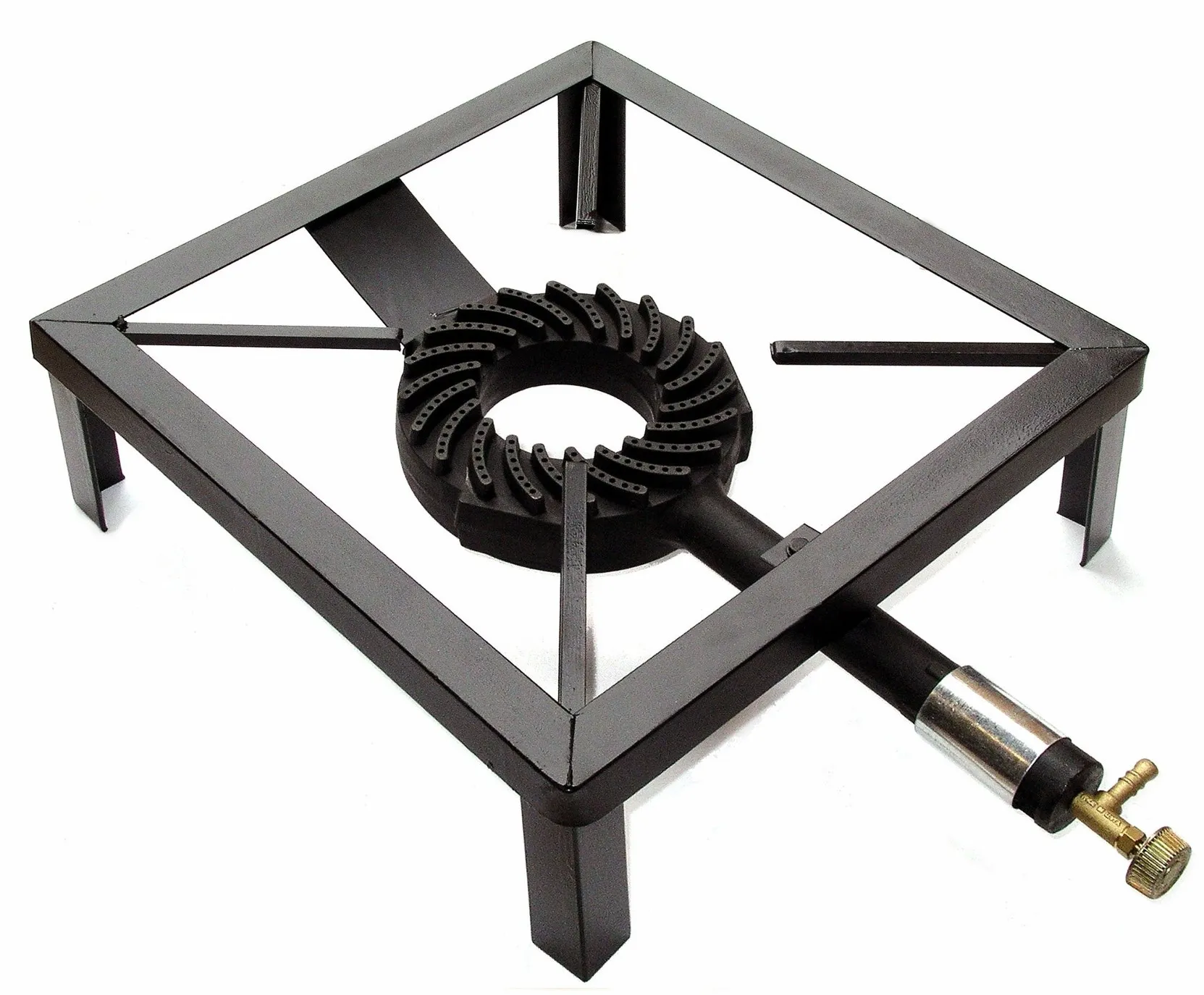 FORNELLONE 4 PIEDI TELAIO FERRO MADE IN ITALY BRUCIATORE IN GHISA 40X40CM FDA110