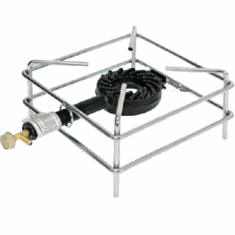 FORNELLONE BRUCIATORE GAS IN GHISA TELAIO ACCIAIO CROMATO 300 x 300 mm 5,5KW