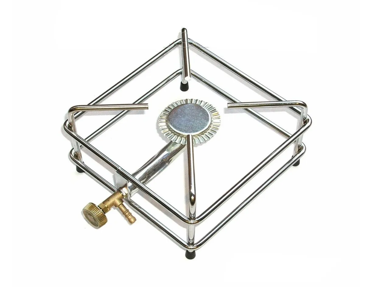 FORNELLONE FORNELLO GAS GPL BRUCIATORE ACCIAIO 2,5KW CROMATO