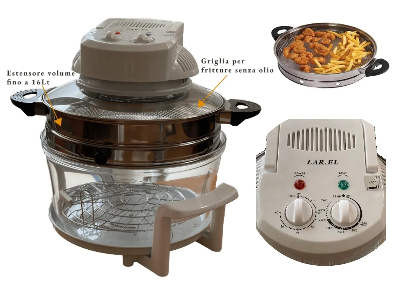 FORNO FORNETTO ALOGENO 13LT FRIGGITRICE ARIA MULTIFUNZIONE COTTURA VENTILATO