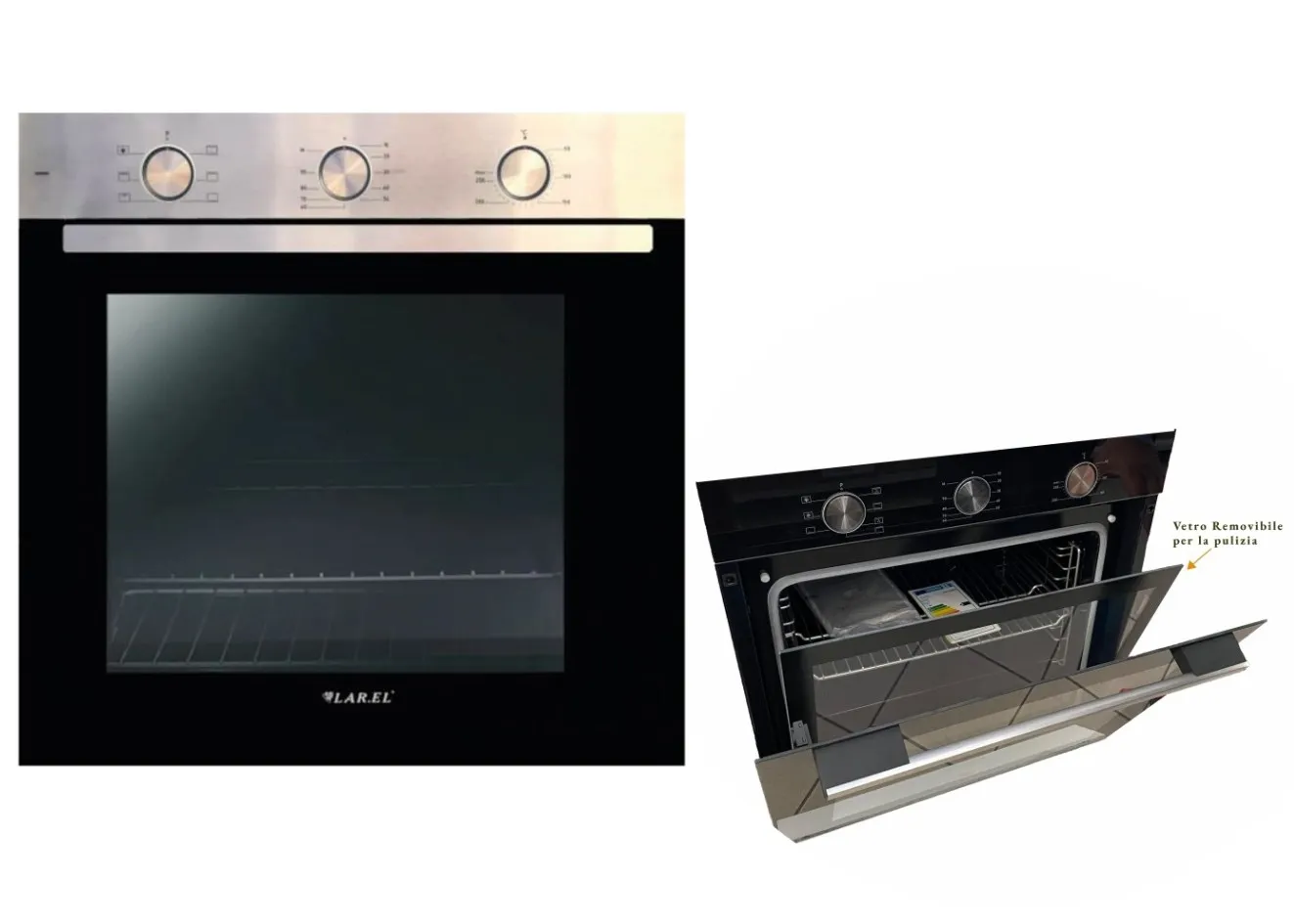 FORNO INCASSO 60CM INOX VENTILATO 7 FUNZIONI PUSH CL.A TIMER GRILL LAREL