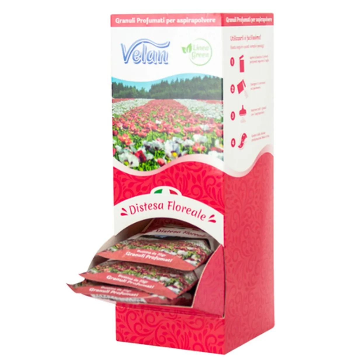 GRANULI PROFUMATI VELAN DISPENSER 25 BUSTINE PROFUMO DISTESA FLOREALE
