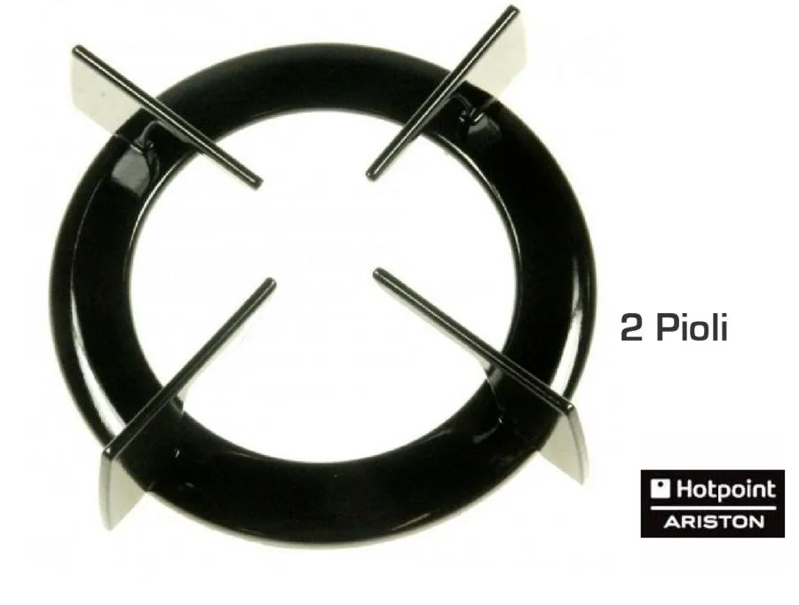GRIGLIA 1 FUOCO NERA CROCE PIANO COTTURA ARISTON Diametro 165 a 2 Perni
