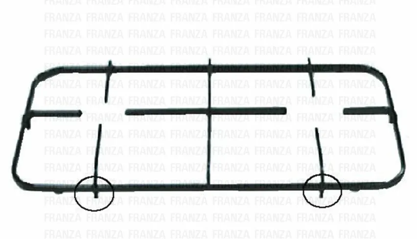 GRIGLIA 2 FUOCHI 445X230 CUCINA TECNOGAS REX ELECTROLUX NERA SMALTATA 2 PIOLI