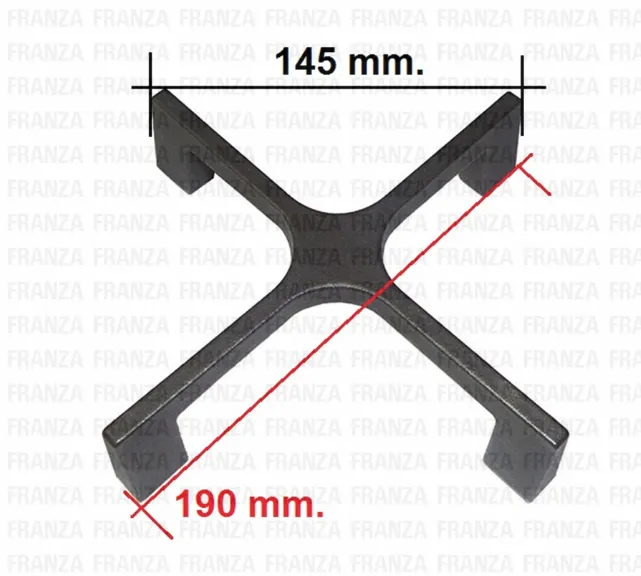 GRIGLIA GHISA 1 FUOCO PIANO COTTURA ELECTROLUX REX AEG 145 X 190 NERA SATINATA h