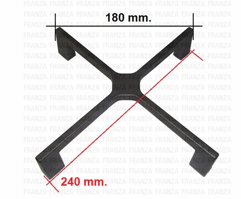 GRIGLIA GHISA 1 FUOCO PIANO COTTURA ELECTROLUX REX AEG 180 X 240 NERA SATINATA h