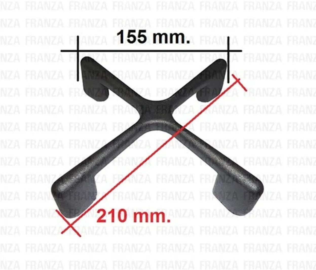 GRIGLIA IN GHISA 1 FUOCO PIANI COTTURA REX ELECTROLUX 155 X 155 MM alt 43mm 