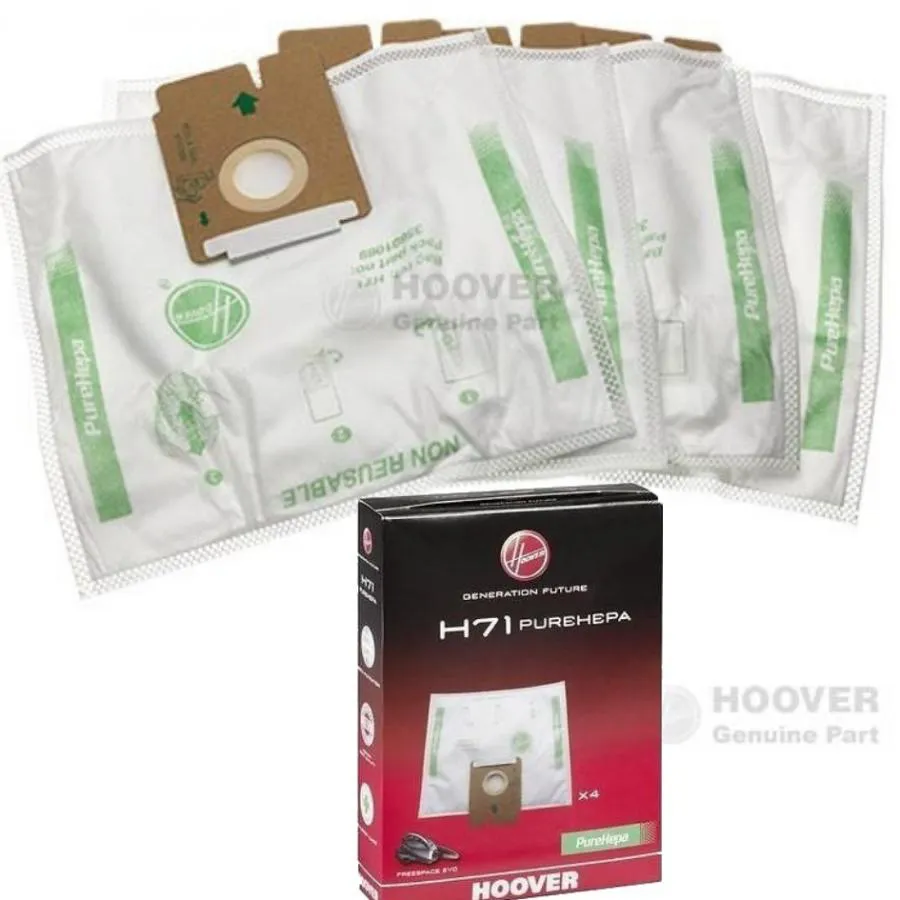 H71 - 4 SACCHETTI ASPIRAPOLVERE HOOVER FREESPACE EVO PUREHEPA ORIGINALI