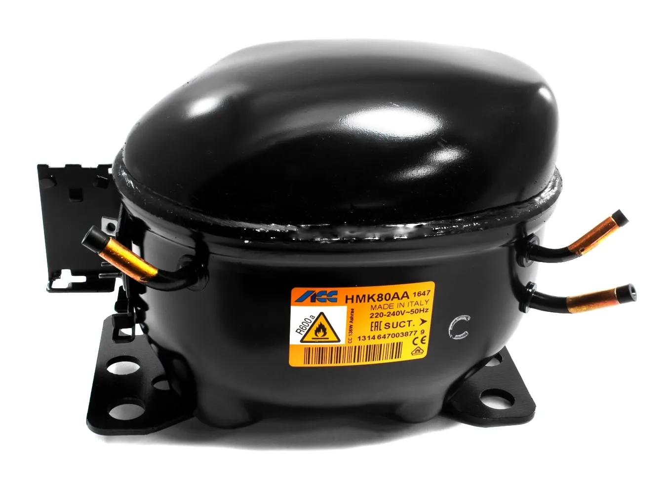 HTK80AA COMPRESSORE FRIGORIFERO ACC GAS R600 1/6 HP - 136 Watt