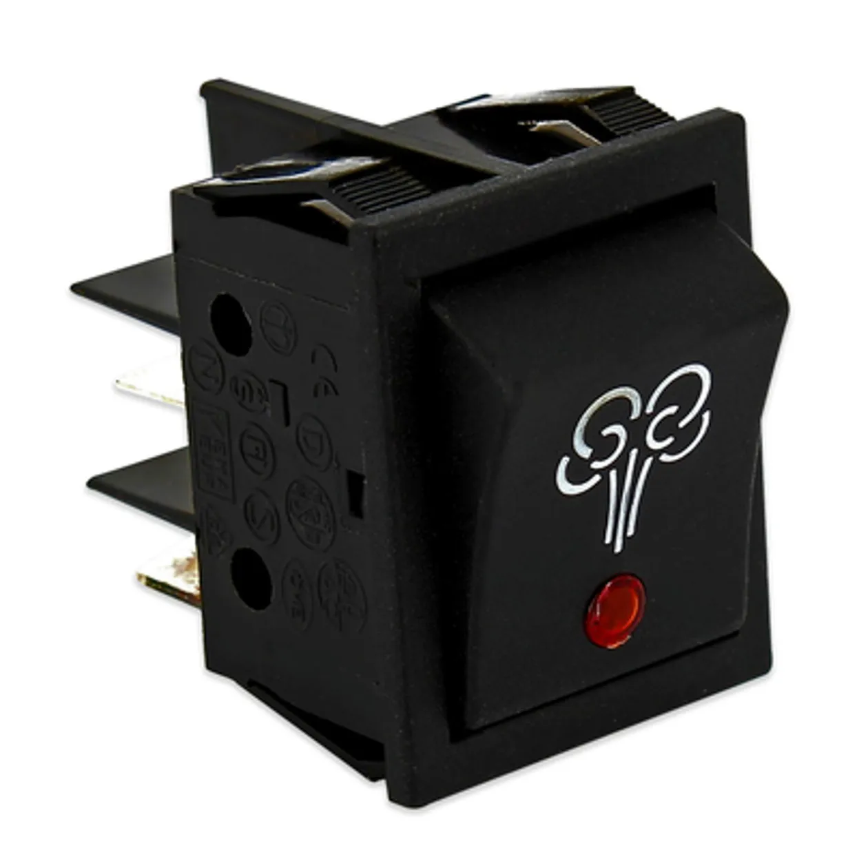 INTERRUTTORE 0-1 LED ROSSO SIMBOLO VAPORE FERRI DA STIRO UNIVERSALE 30X22