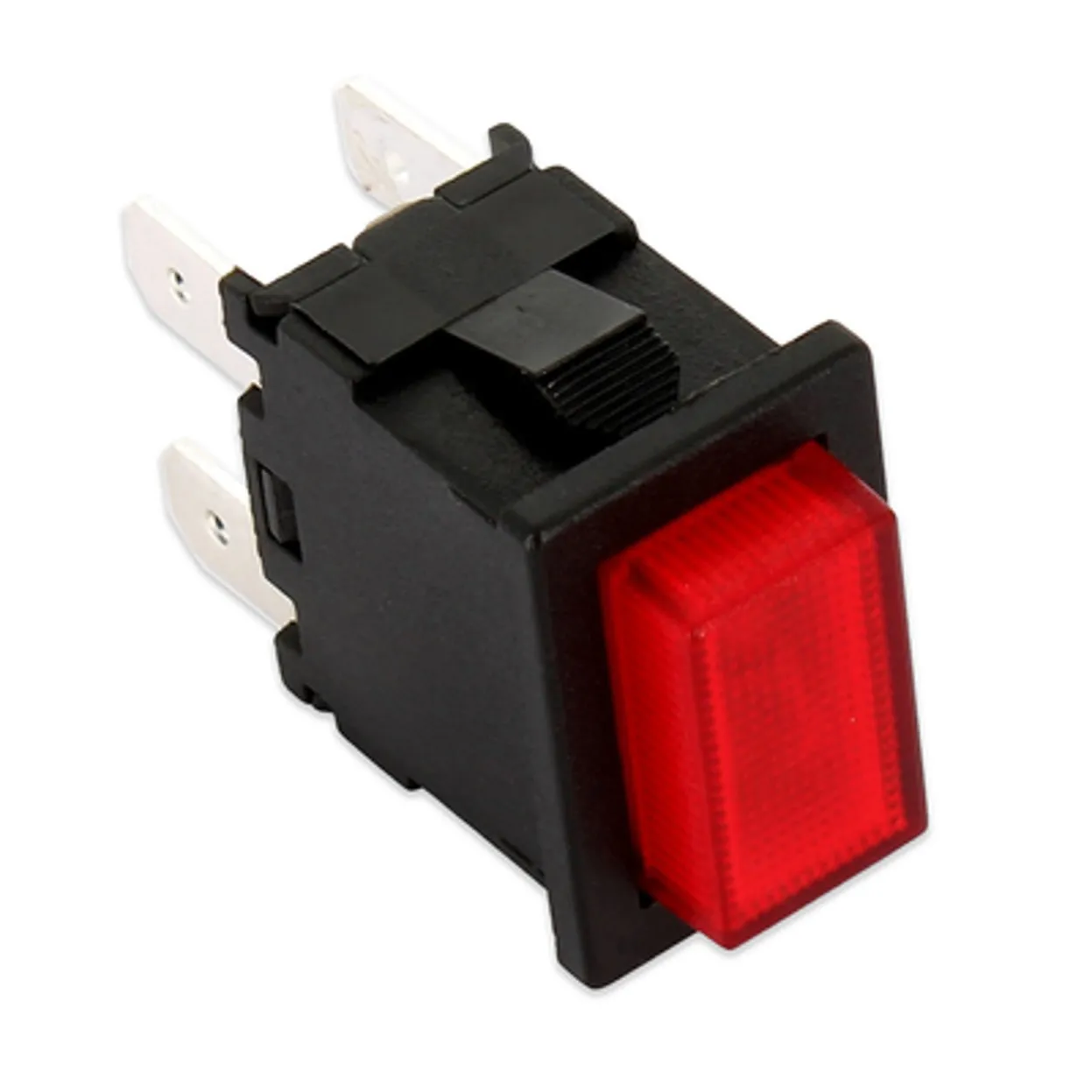 INTERRUTTORE LUMINOSO ROSSO PUSH BIPOLARE ROSSO 13X19 4 CONTATTI VARI USI