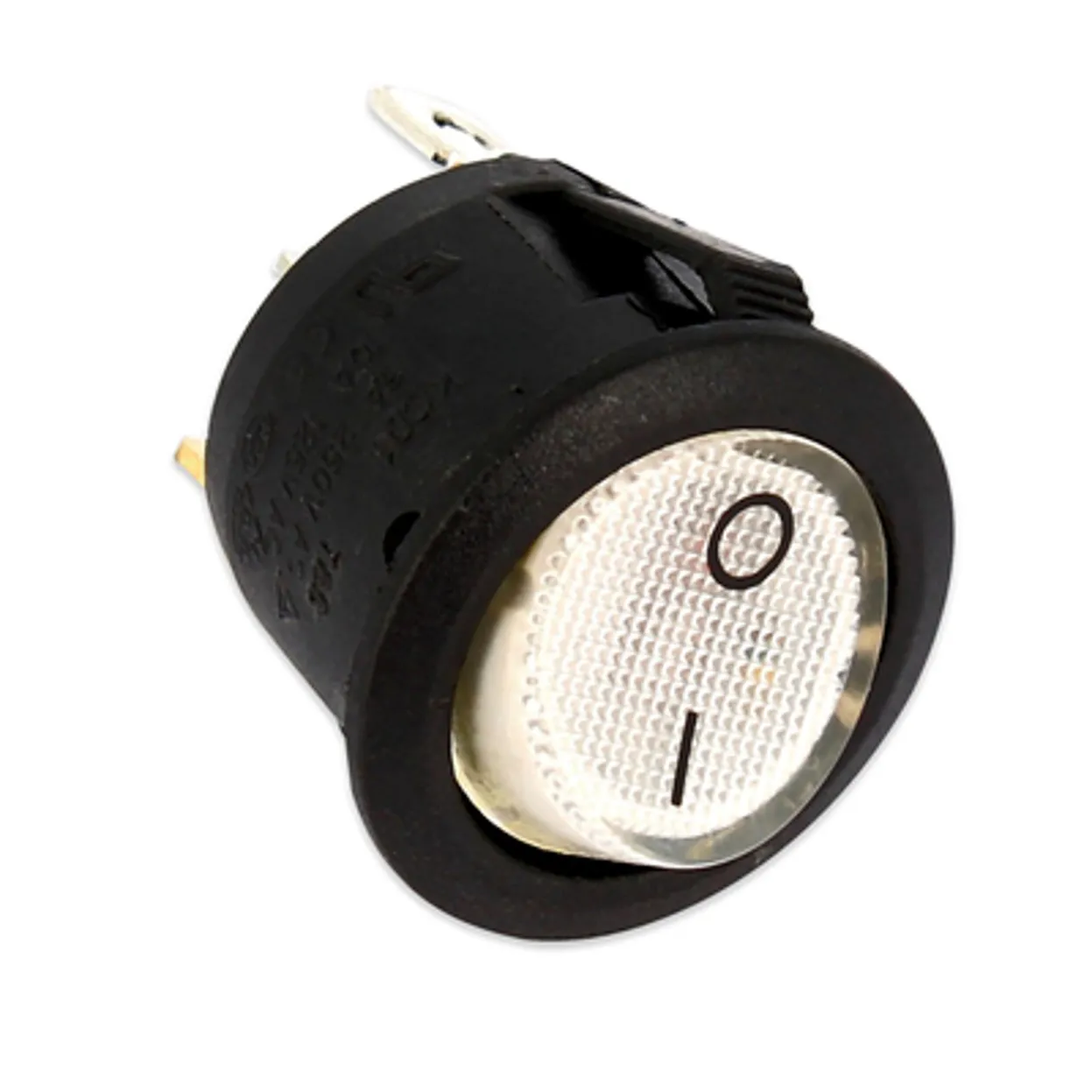 INTERRUTTORE TONDO LUMINOSO BIANCO 20mm 3 contatti VARI USI Elettrodomestici