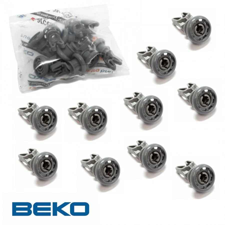 KIT 10PZ RUOTE LAVASTOVIGLIE BEKO PER CESTELLO superiore ORIGINALE 1885800500