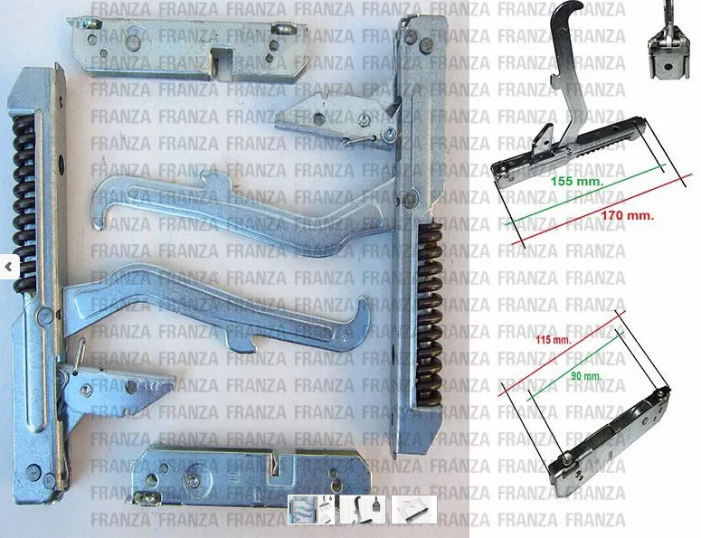 KIT 2PZ CERNIERA PORTA FORNO CUCINA GLEM GAS 170mm
